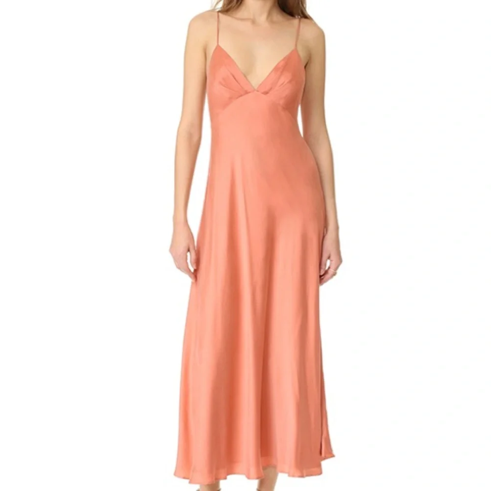 Zimmermann Winsome Satin Slip Midi Dress in Dusty Rose - Picture 3 of 11